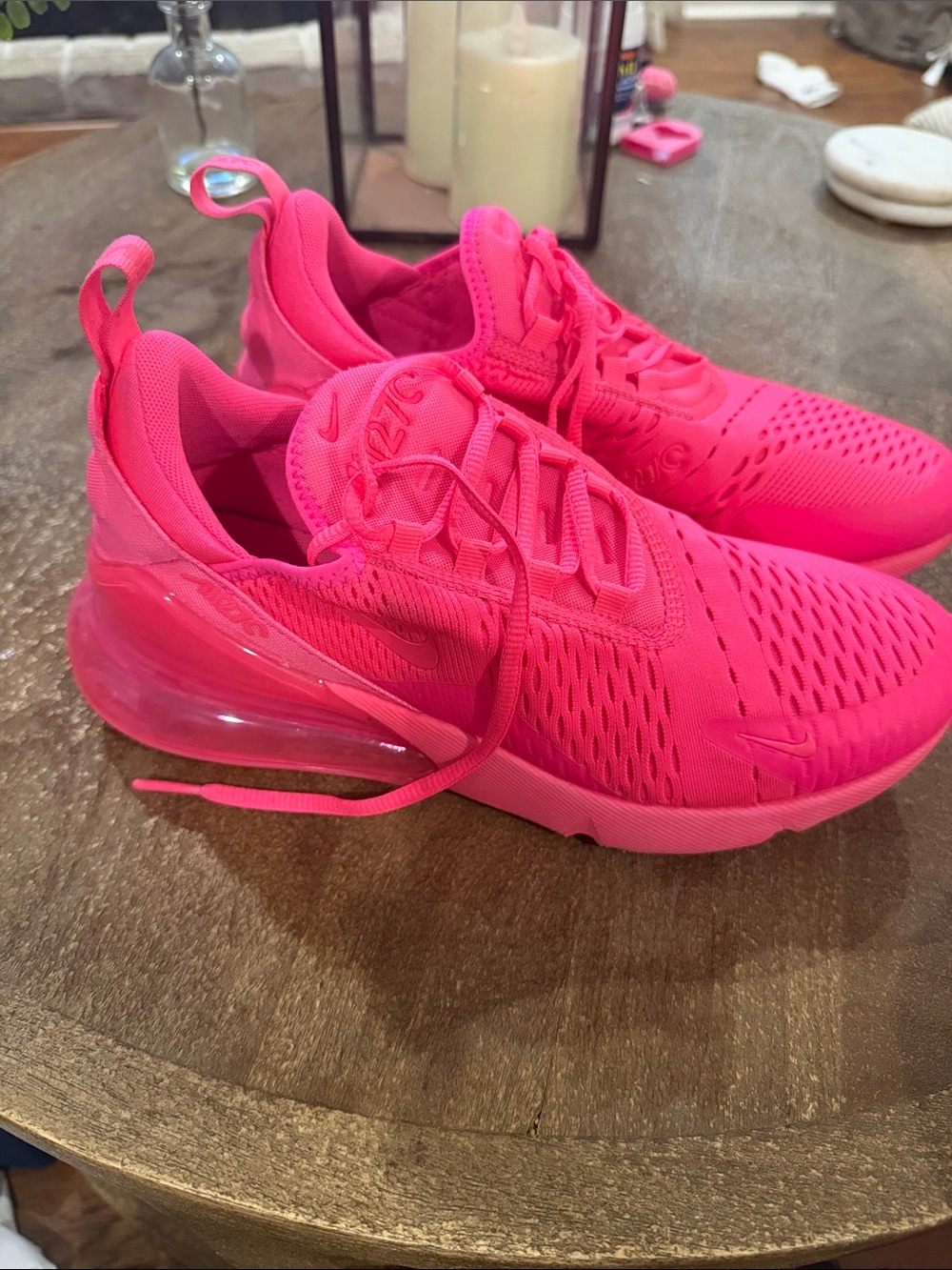 Nike Women's Hot Pink/Neon Pink Air Max 270 Sneakers